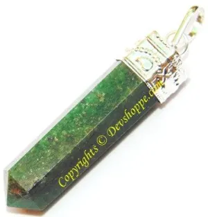Green Aventurine pendant in white metal