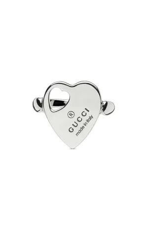 GUCCI Trademark Heart Sterling Silver Ring YBC796357001