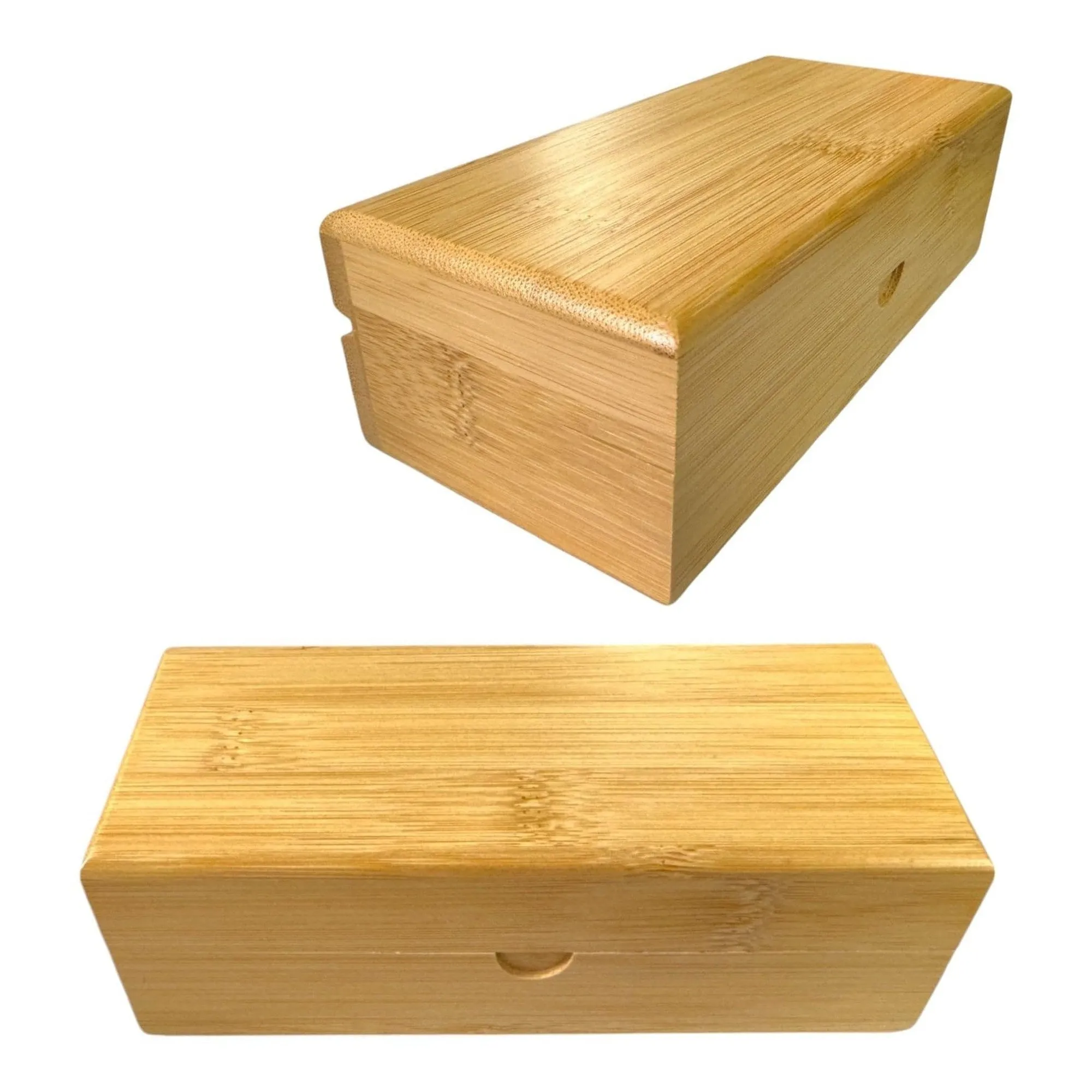 Handcrafted Bamboo- Personal Items   Sunglasses Case, Felt Lined, 6.5" x 3" x 2.1", Metal Hinges Sunglasses Case,Bamboo Wood Box for Jewelery, Watches, Rings, Eyeglasses, Medications, etc.