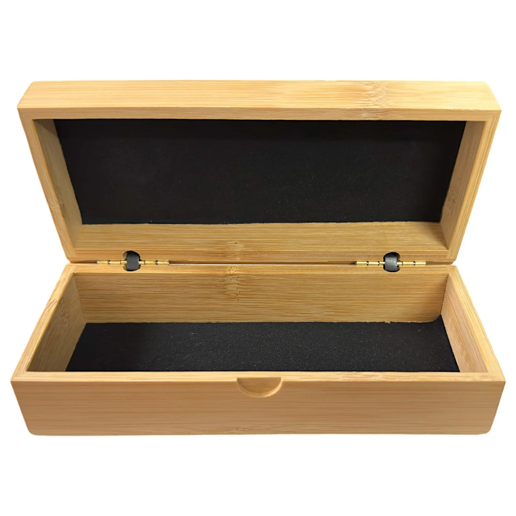 Handcrafted Bamboo- Personal Items   Sunglasses Case, Felt Lined, 6.5" x 3" x 2.1", Metal Hinges Sunglasses Case,Bamboo Wood Box for Jewelery, Watches, Rings, Eyeglasses, Medications, etc.