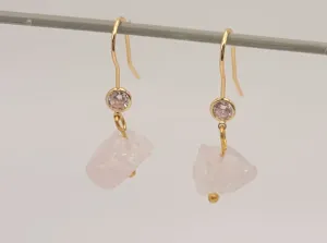 Handmade Clear Quartz Quartz Natural Drop Earrings , Stone Earrings