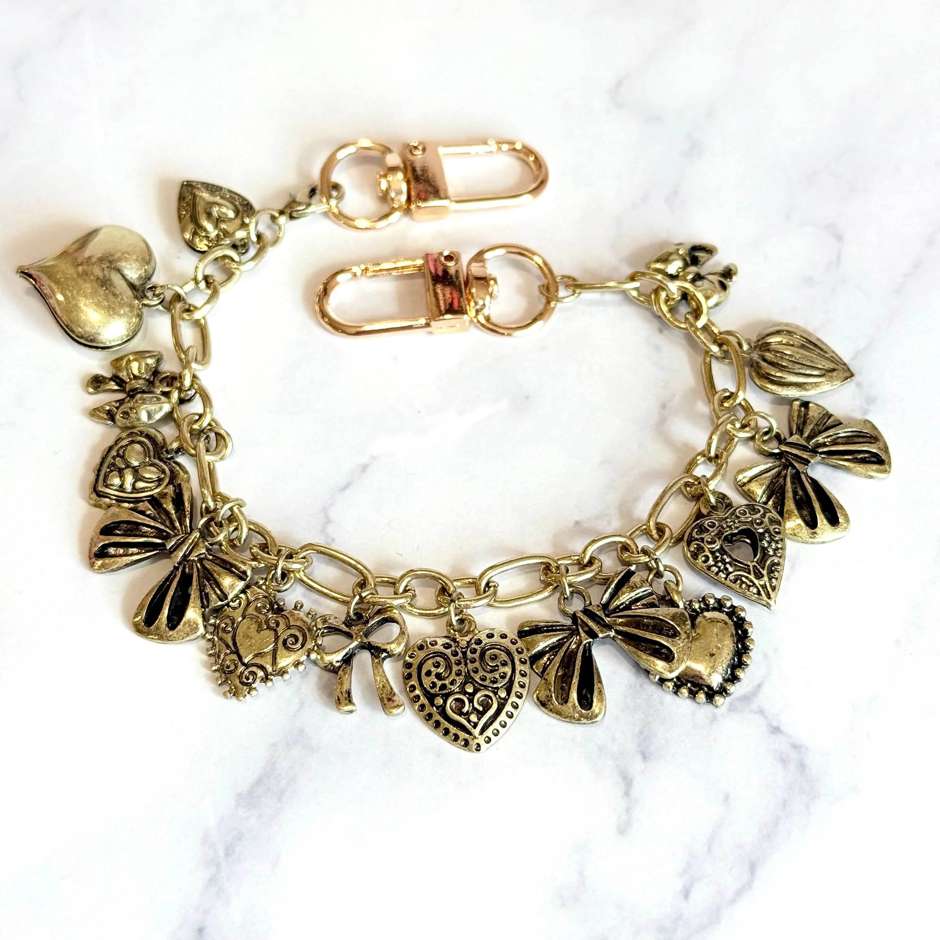 Hearts & Bows Deluxe Tumbler Charm Necklace