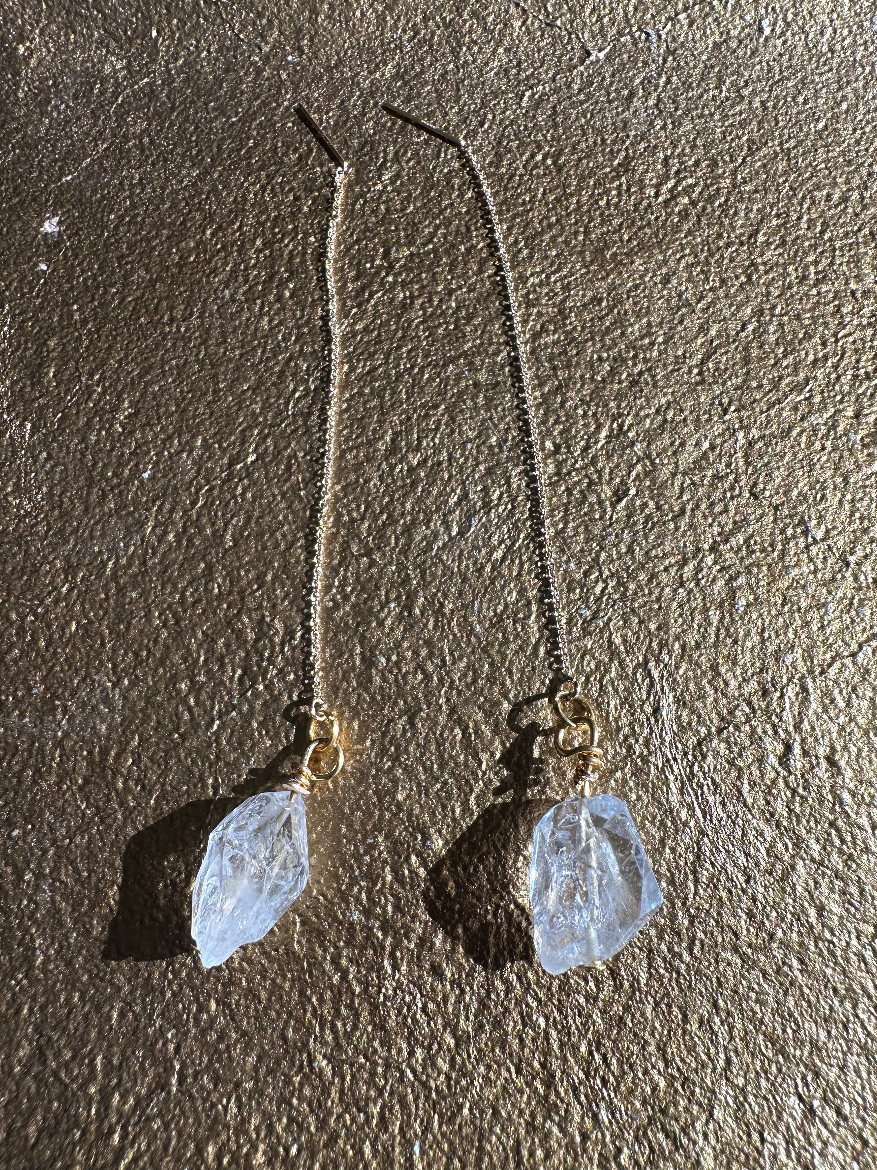 Herkimer Diamond Threader Earrings