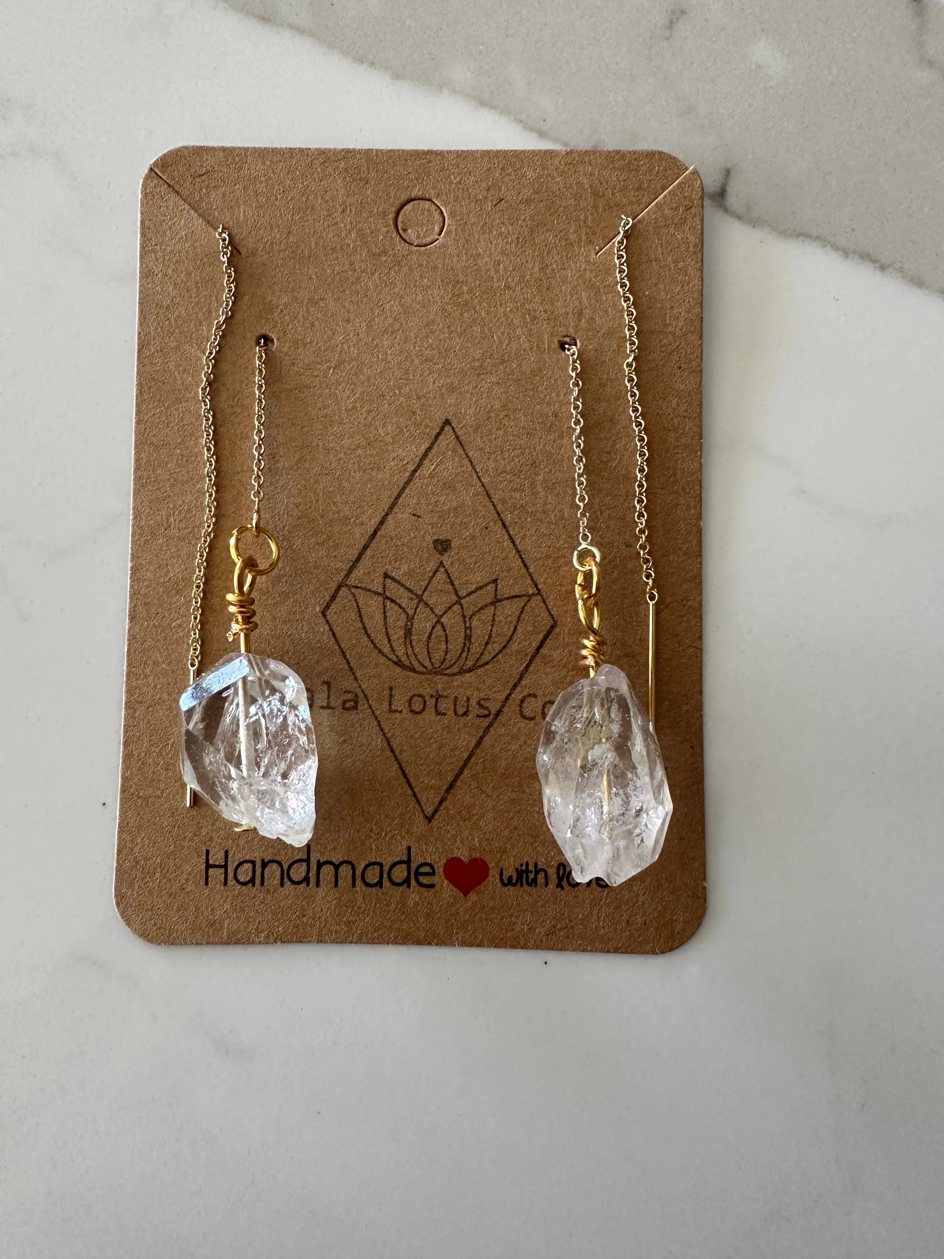 Herkimer Diamond Threader Earrings