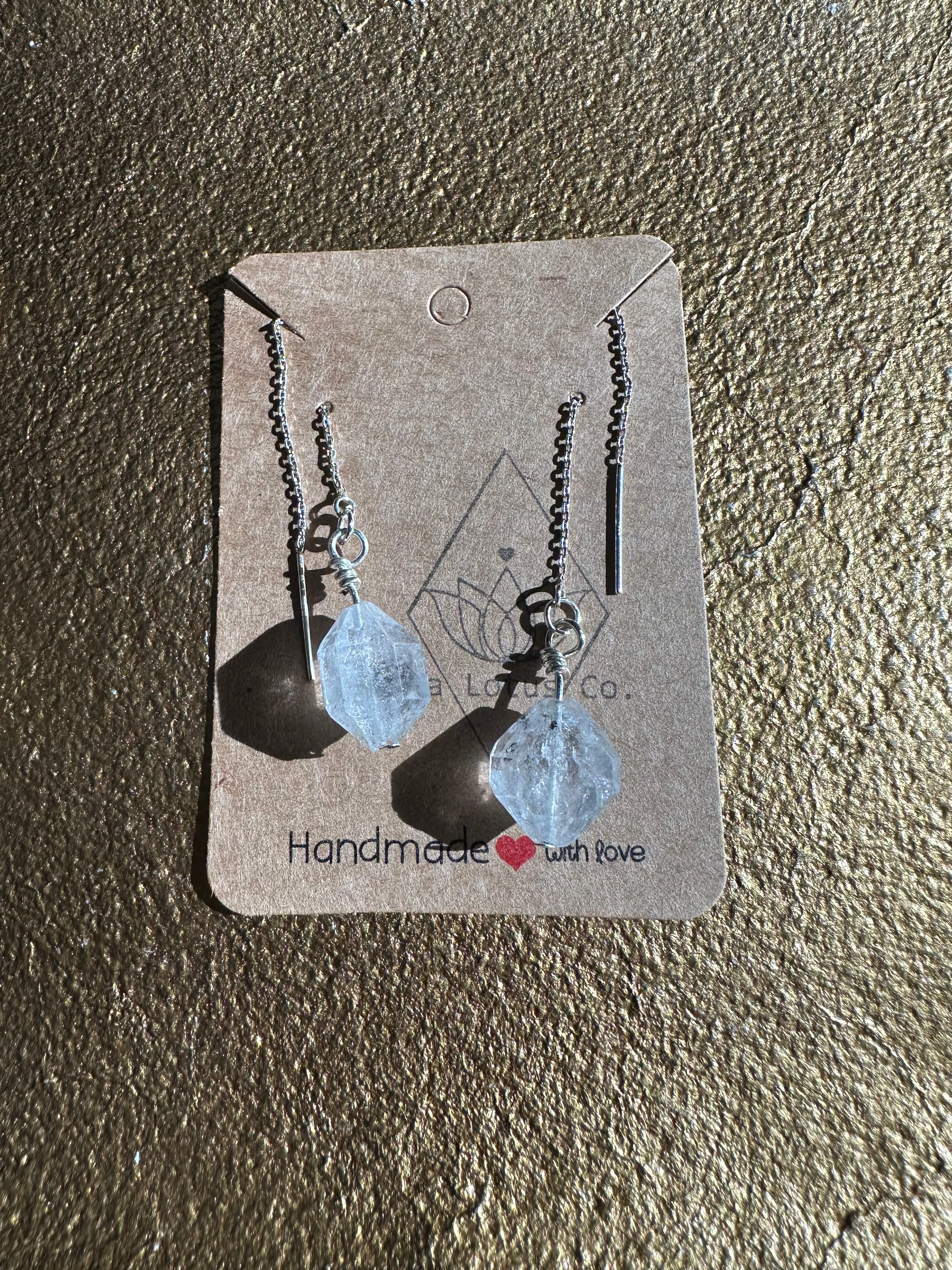 Herkimer Diamond Threader Earrings