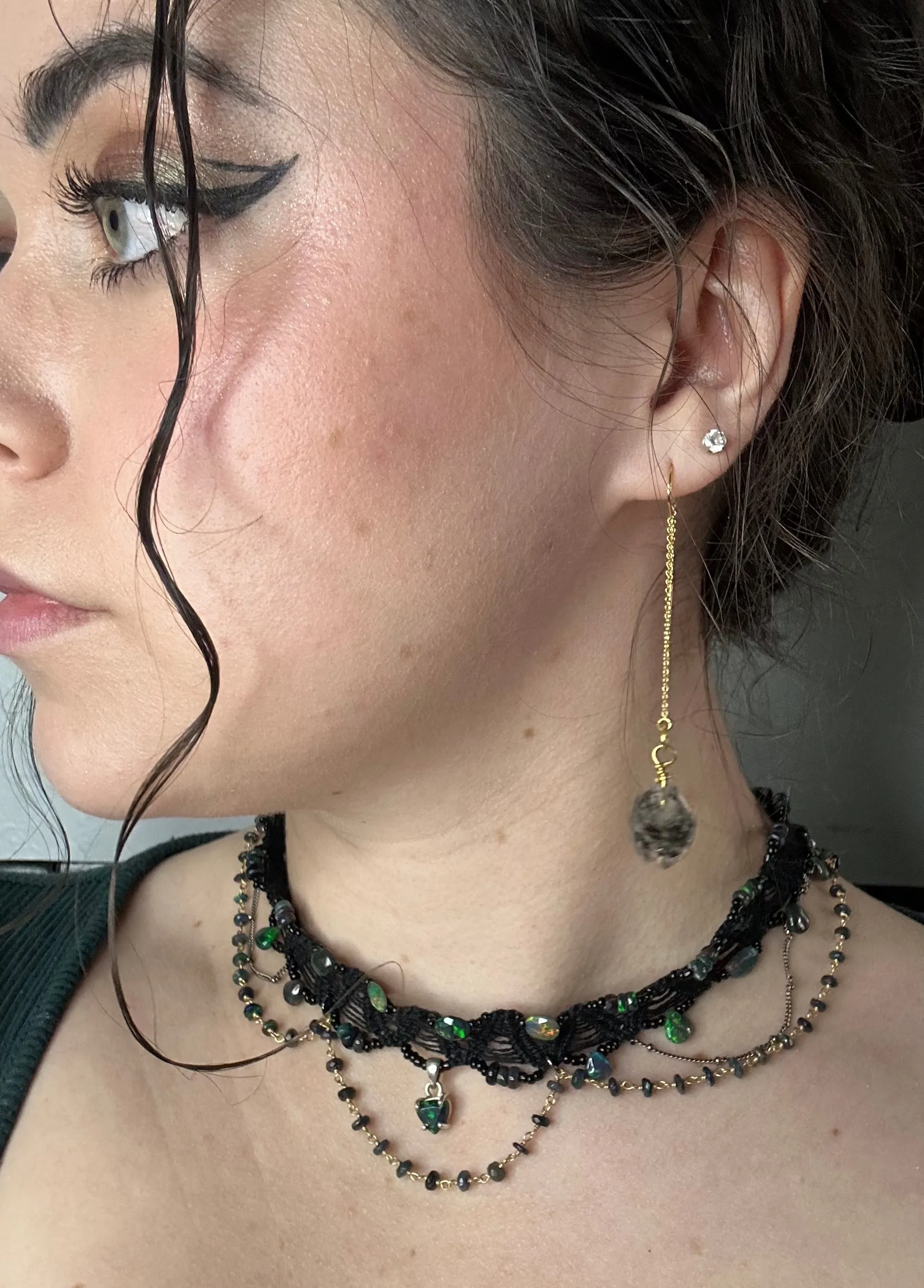 Herkimer Diamond Threader Earrings