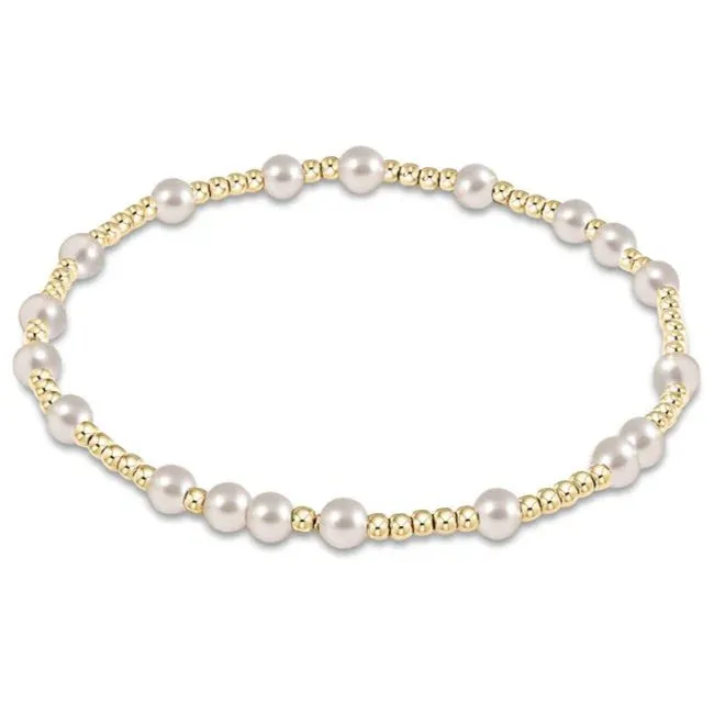 hope unwritten 4mm bead bracelet - pearl 7.25" extends