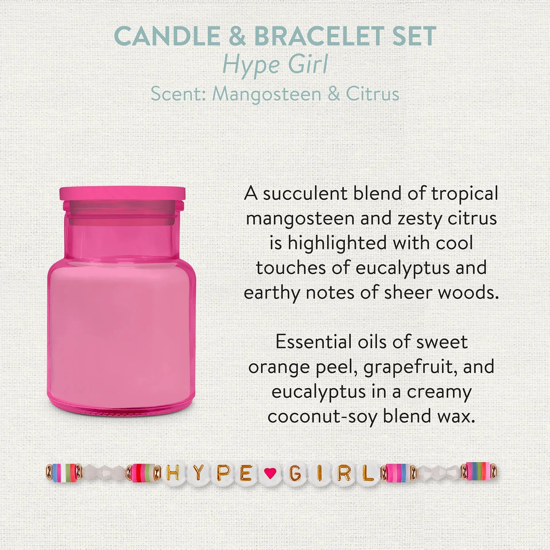 Hype Girl Candle & Bracelet Set