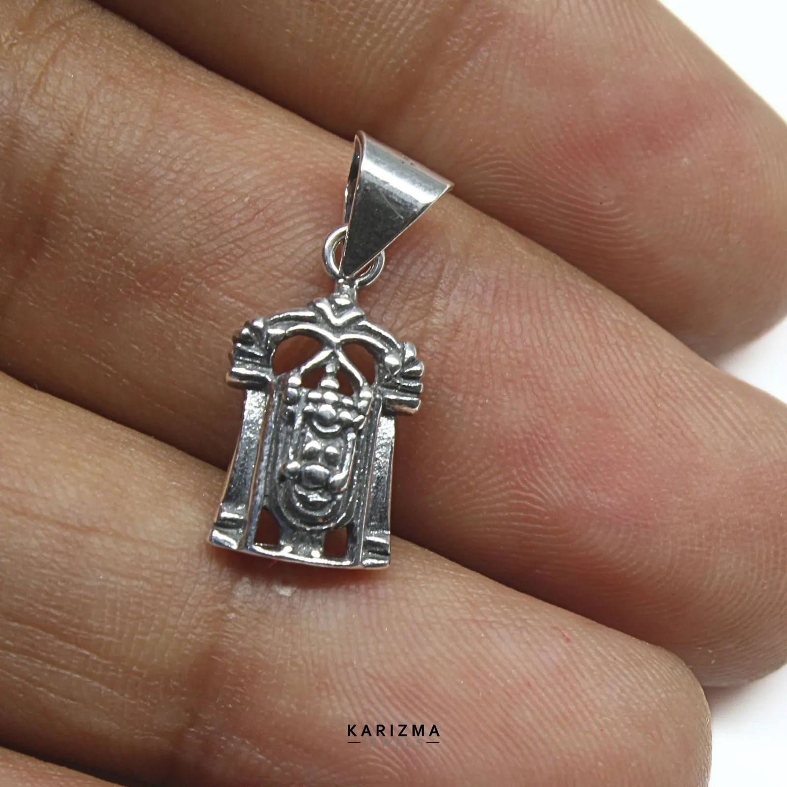 Indian design 925 Sterling Silver Oxidized Finish Sri Balaji Pendant