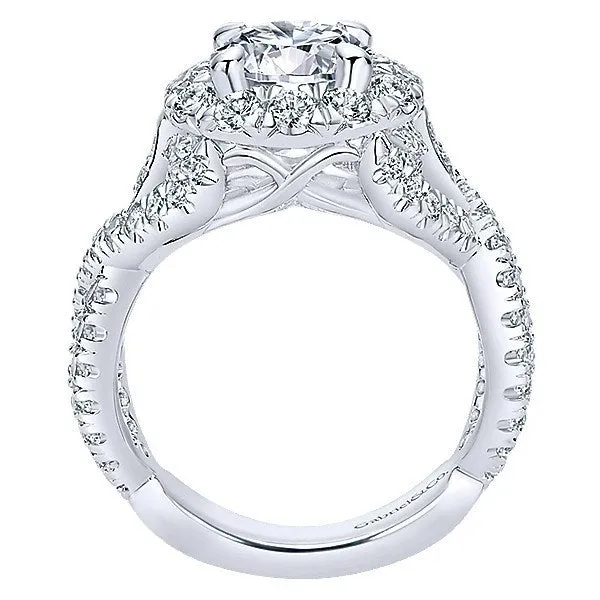 Interlaced Split Shank Halo Diamond Ring 1.29 Cttw 322A