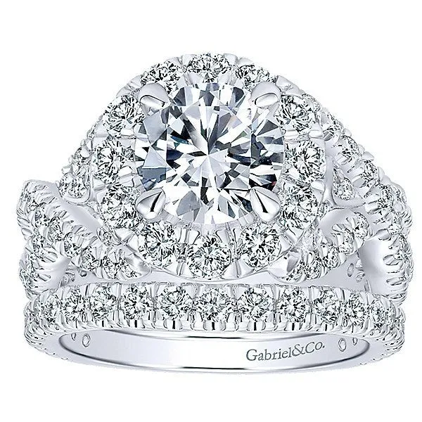 Interlaced Split Shank Halo Diamond Ring 1.29 Cttw 322A
