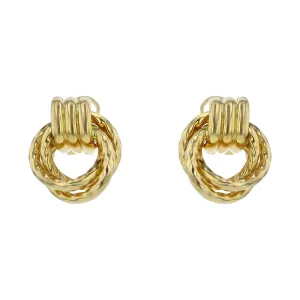Interlocking Drop Earring in 14K Yellow Gold