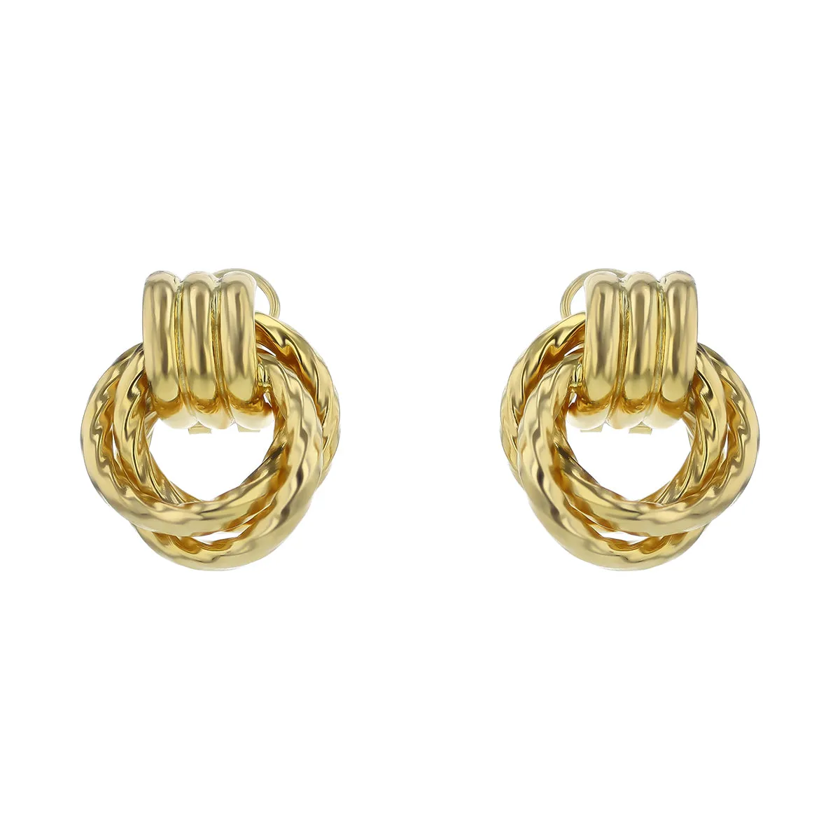 Interlocking Drop Earring in 14K Yellow Gold