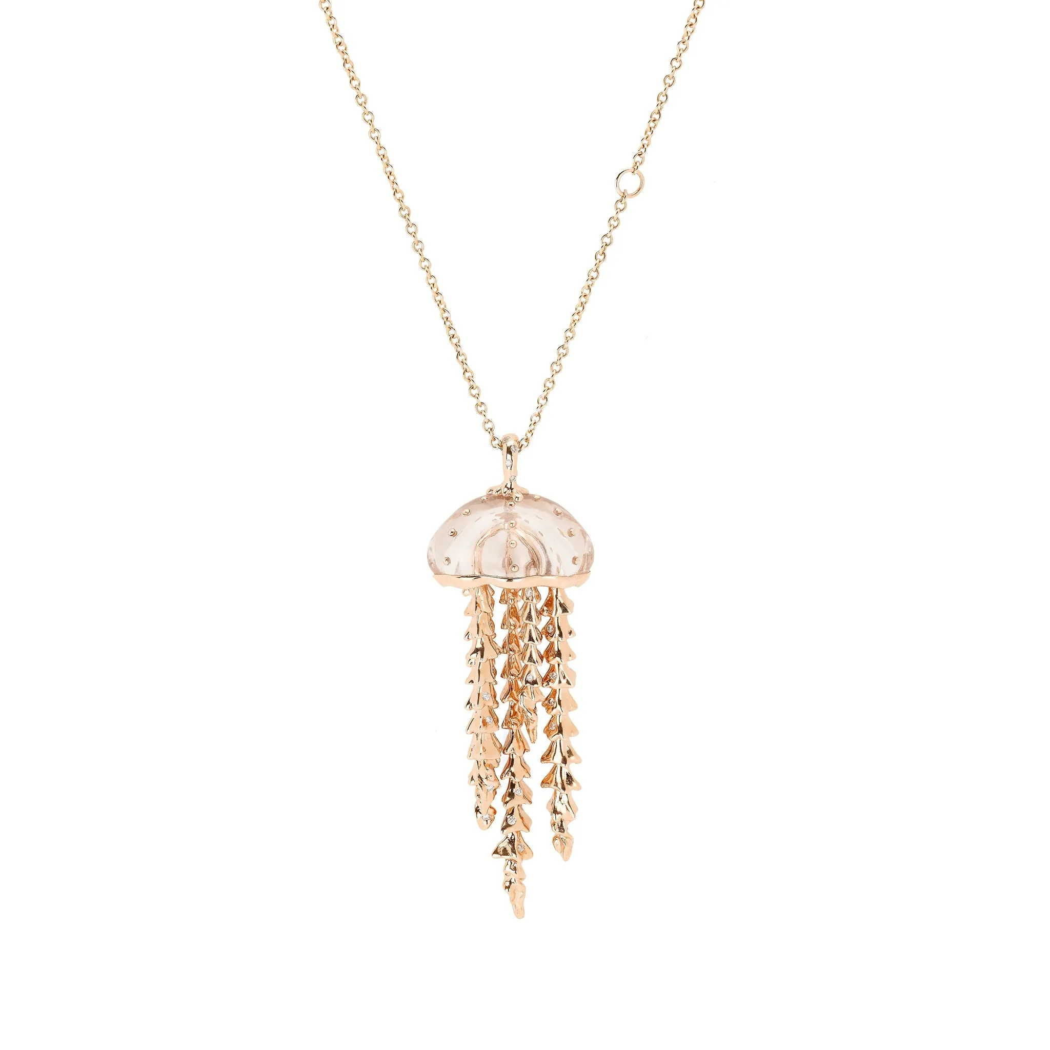 Jellyfish Quartz Pendant on a Chain