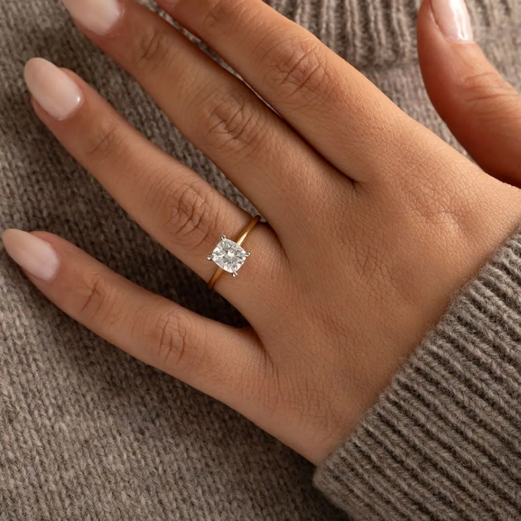 KARA | Cushion Solitaire Lab Diamond Set in 18ct Gold 1.00ct