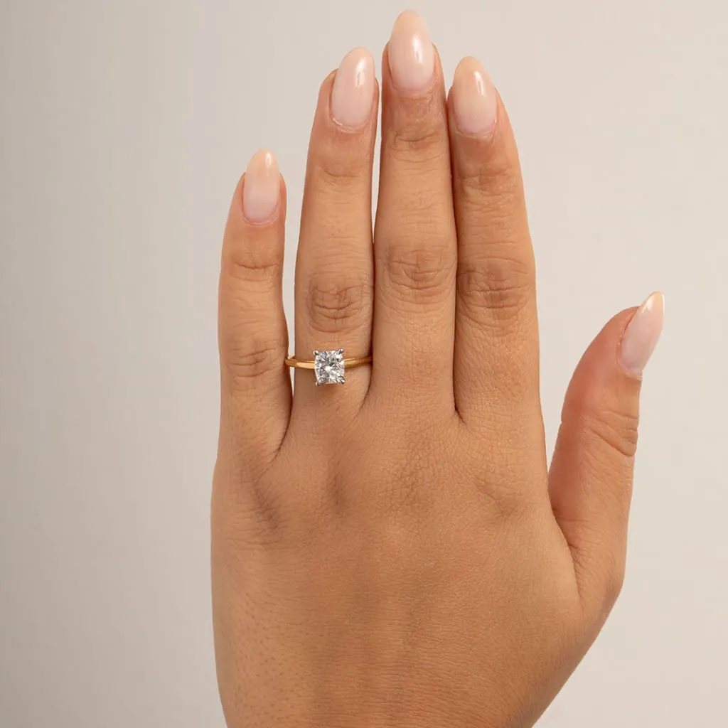 KARA | Cushion Solitaire Lab Diamond Set in 18ct Gold 1.00ct