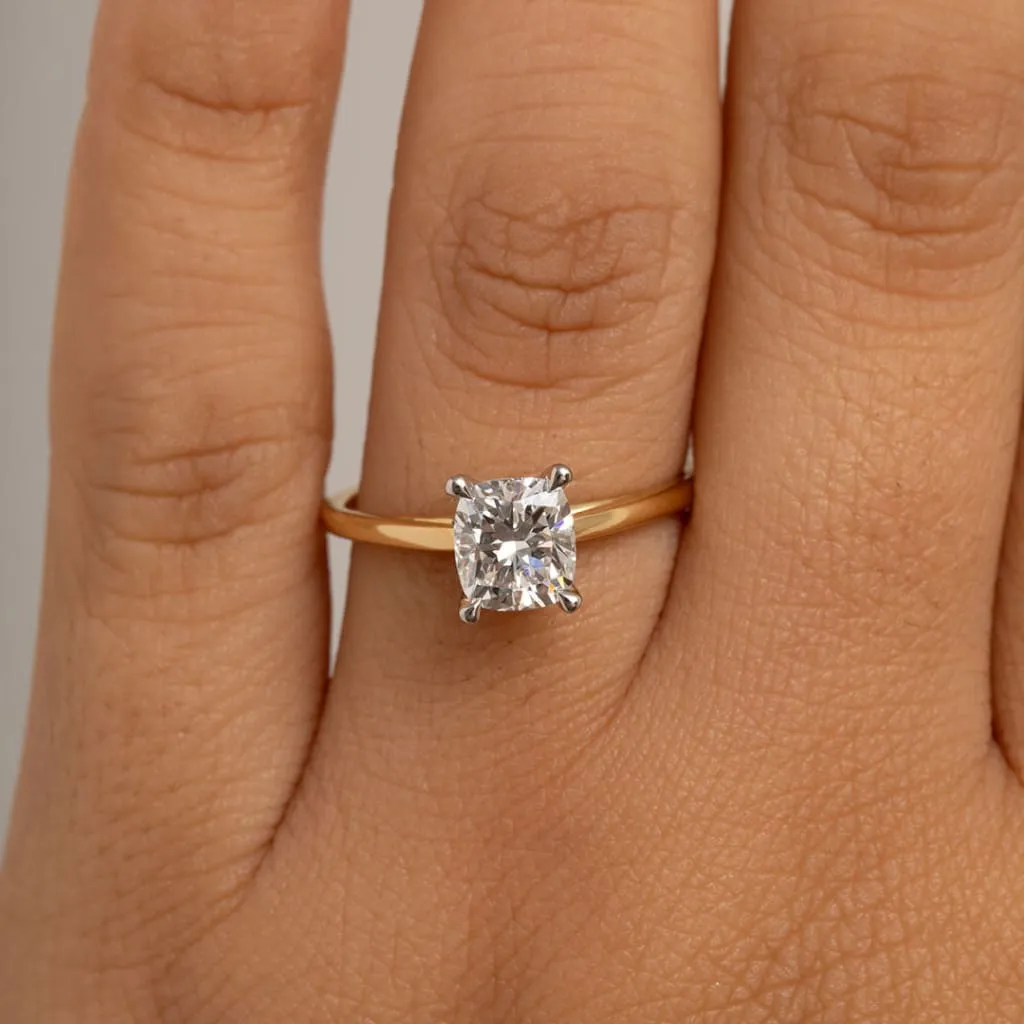KARA | Cushion Solitaire Lab Diamond Set in 18ct Gold 1.00ct