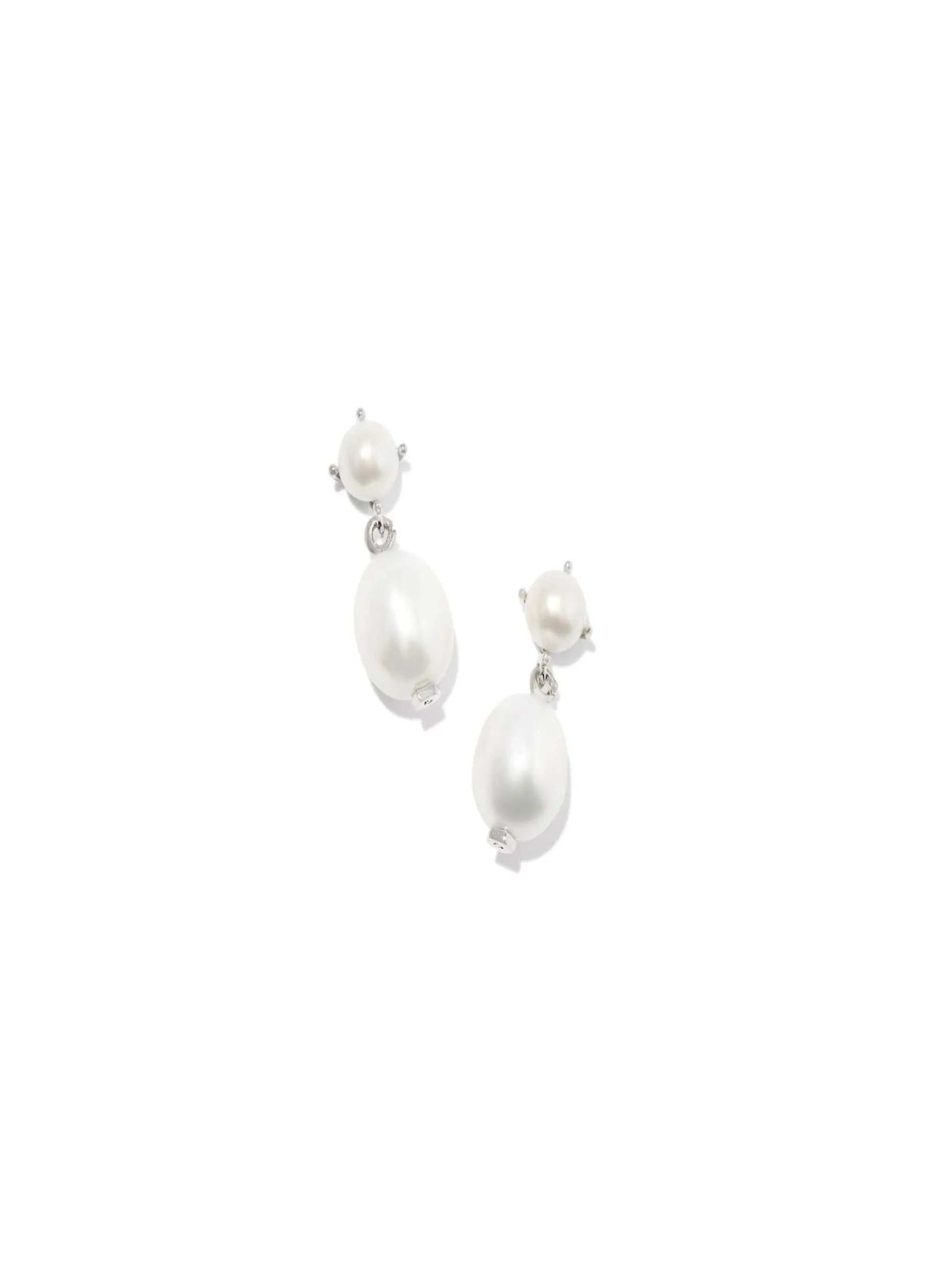 Kendra Scott Eve Drop Earrings - Silver White Pearl