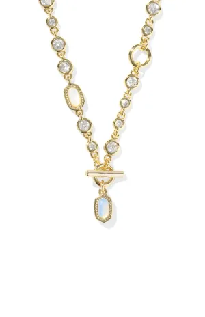 Kendra Scott: Mini Elisa Abbie Strand Necklace in Gold White Mix