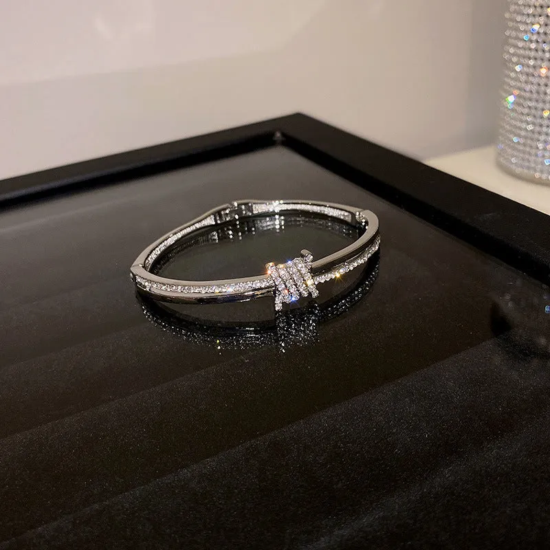 Korean Fashion Simple Personality Trendy Bracelet With Diamonds