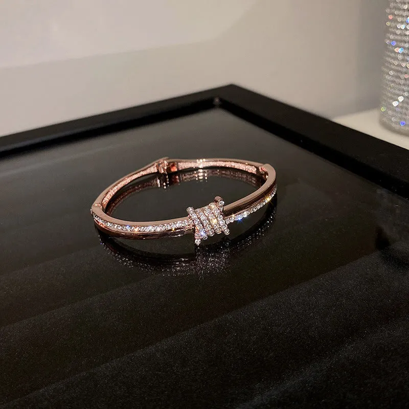 Korean Fashion Simple Personality Trendy Bracelet With Diamonds