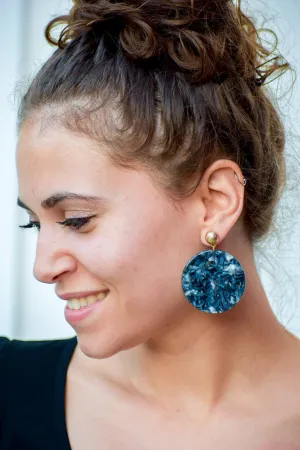 Krista Grey Round Earrings