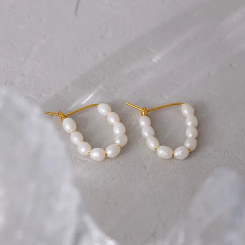 Lamia Pearl Hoops