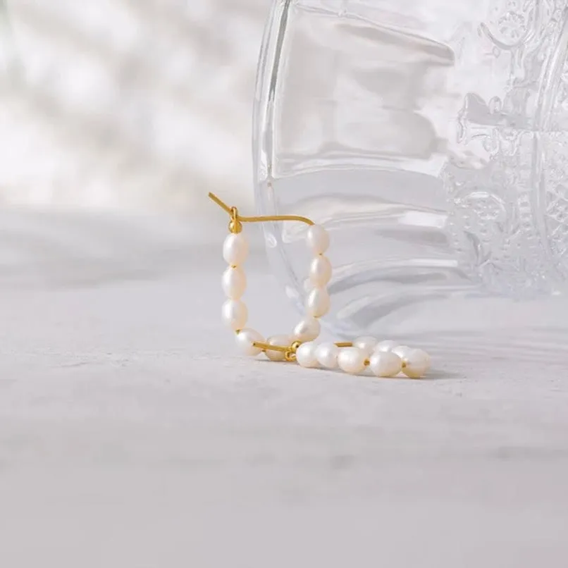 Lamia Pearl Hoops