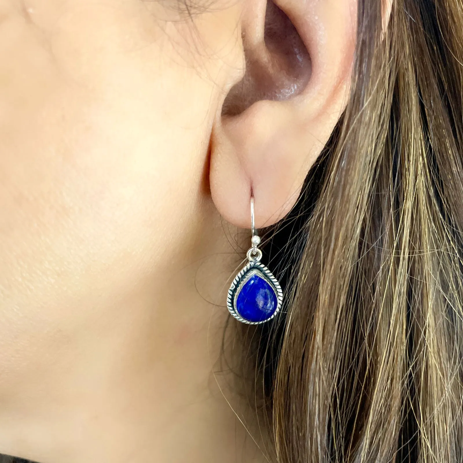 Lapis Lazuli Earrings in Silver