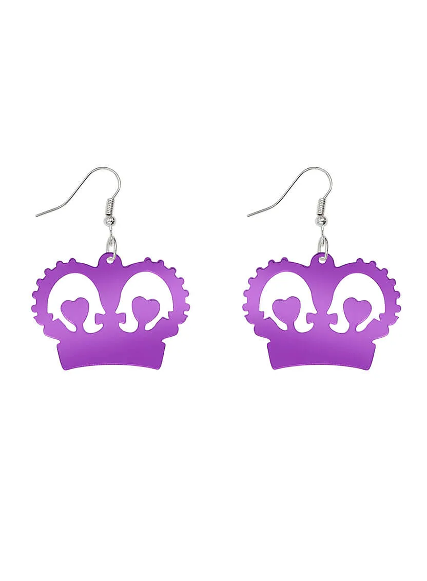 Large Crown Charm Earrings
