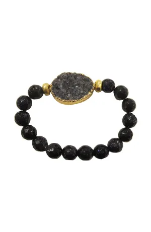 Large Druzy Bracelet Black