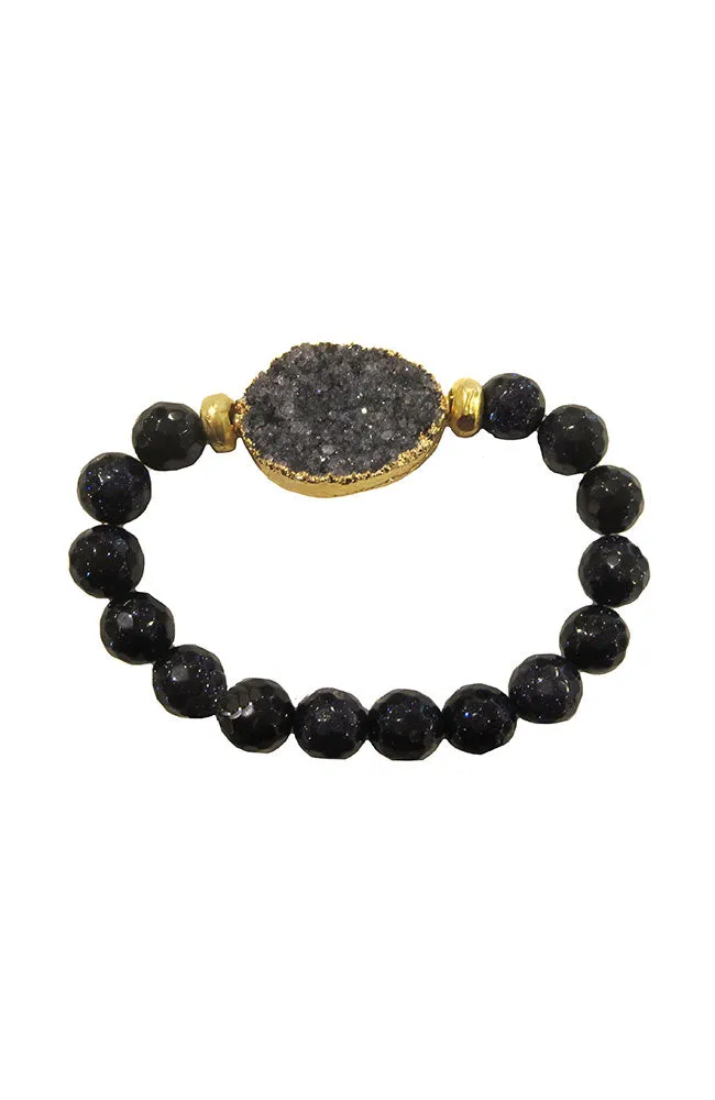Large Druzy Bracelet Black