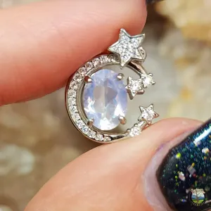 Lavender Moon Quartz Pendant .925 Silver for Intuition and Guidance