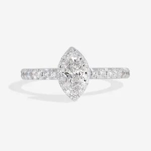 LEAH 0.70ct | Marquise Halo Diamond Set in 18ct White Gold