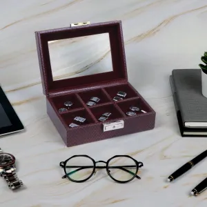 Leather Cufflink's  Box ( 6 Pairs)