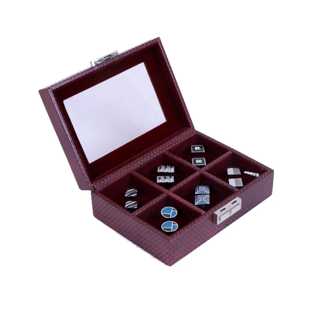 Leather Cufflink's  Box ( 6 Pairs)
