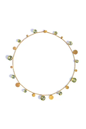 Lemon Quartz & Sequin Necklace