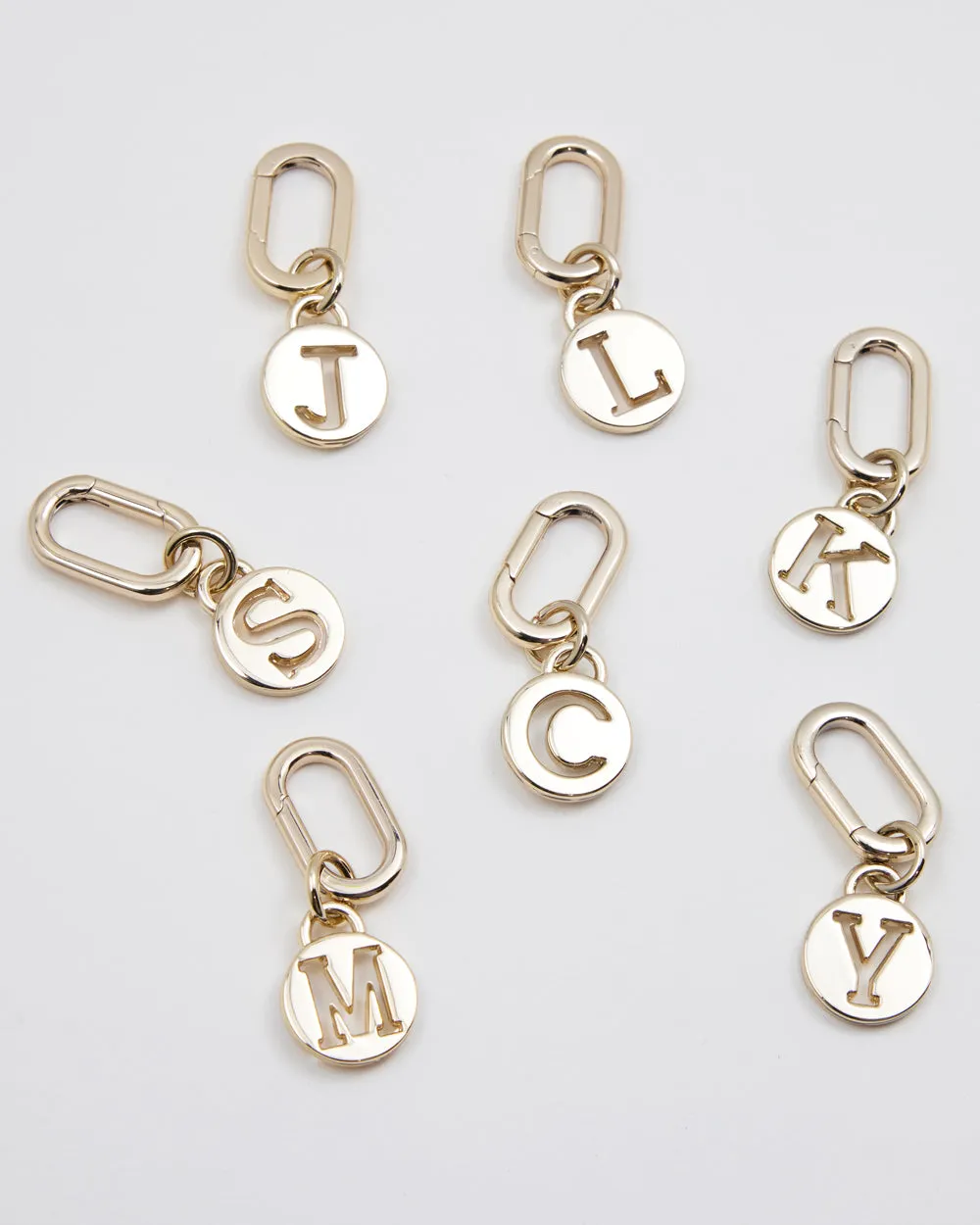 Letter I Charm with Oval Hinge Ring Clip