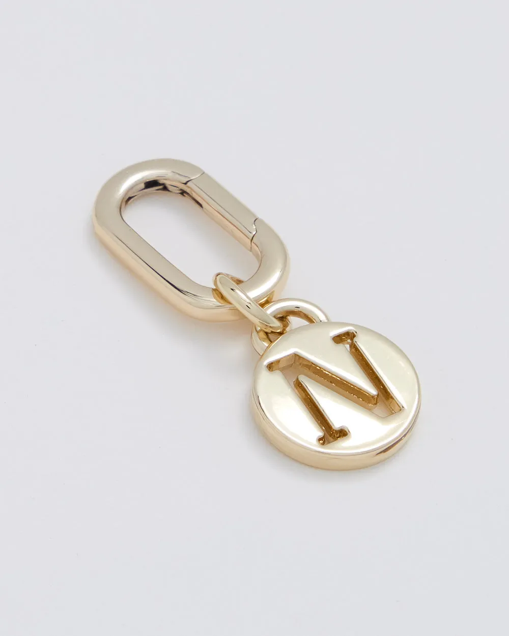 Letter N Charm With Oval Hinge Ring Cip