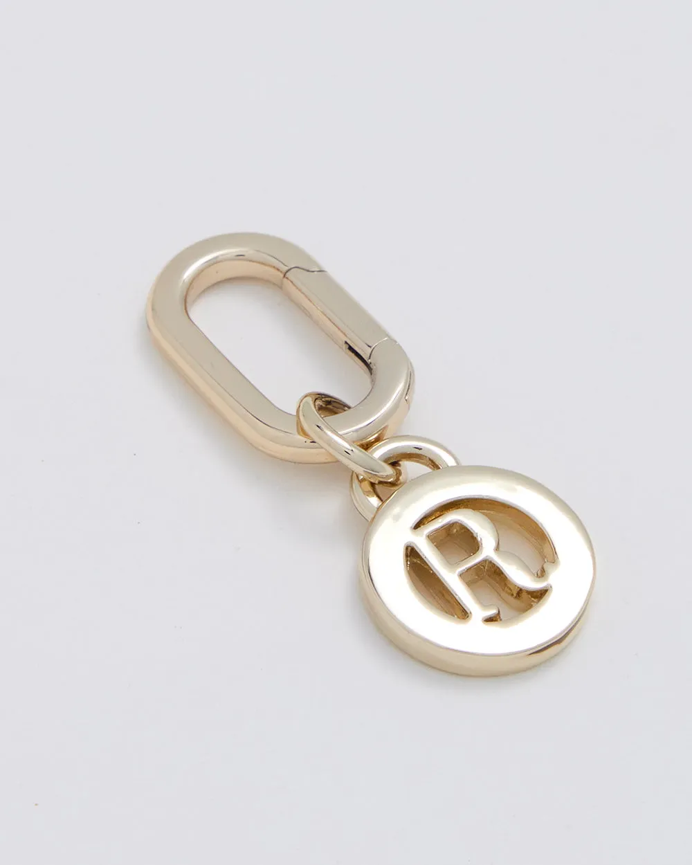 Letter R Charm With Oval Hinge Ring Clip