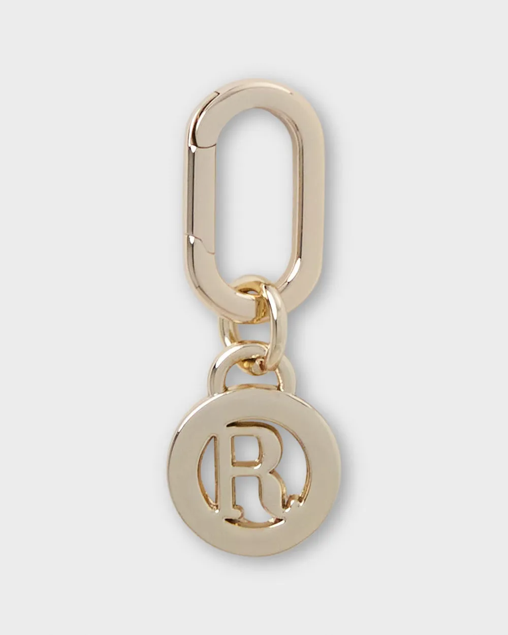 Letter R Charm With Oval Hinge Ring Clip