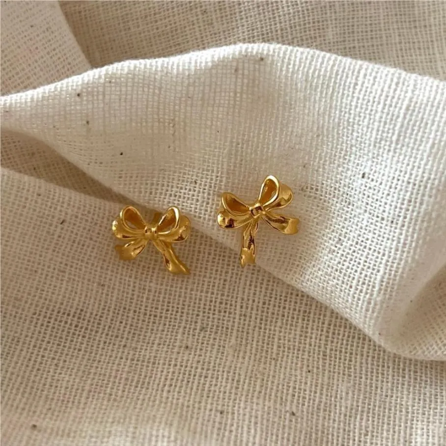 Loookus - Bow Simple Female Design Senior Sense Earrings