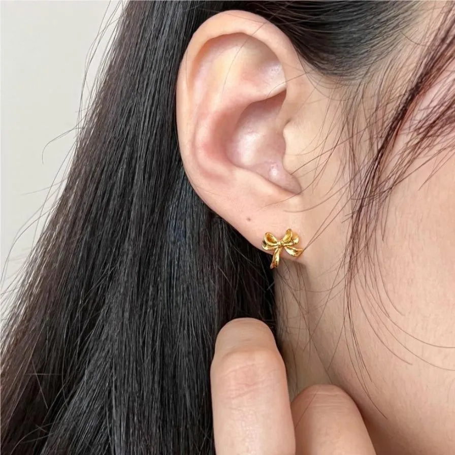 Loookus - Bow Simple Female Design Senior Sense Earrings