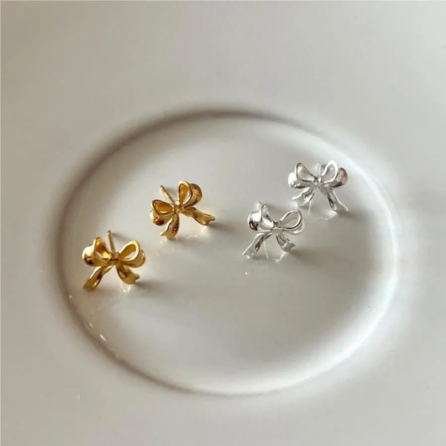 Loookus - Bow Simple Female Design Senior Sense Earrings