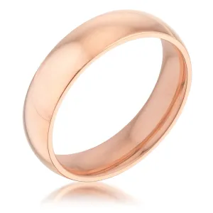 LOVCIA Elegant 5mm Rose Gold Stainless Steel Wedding Band