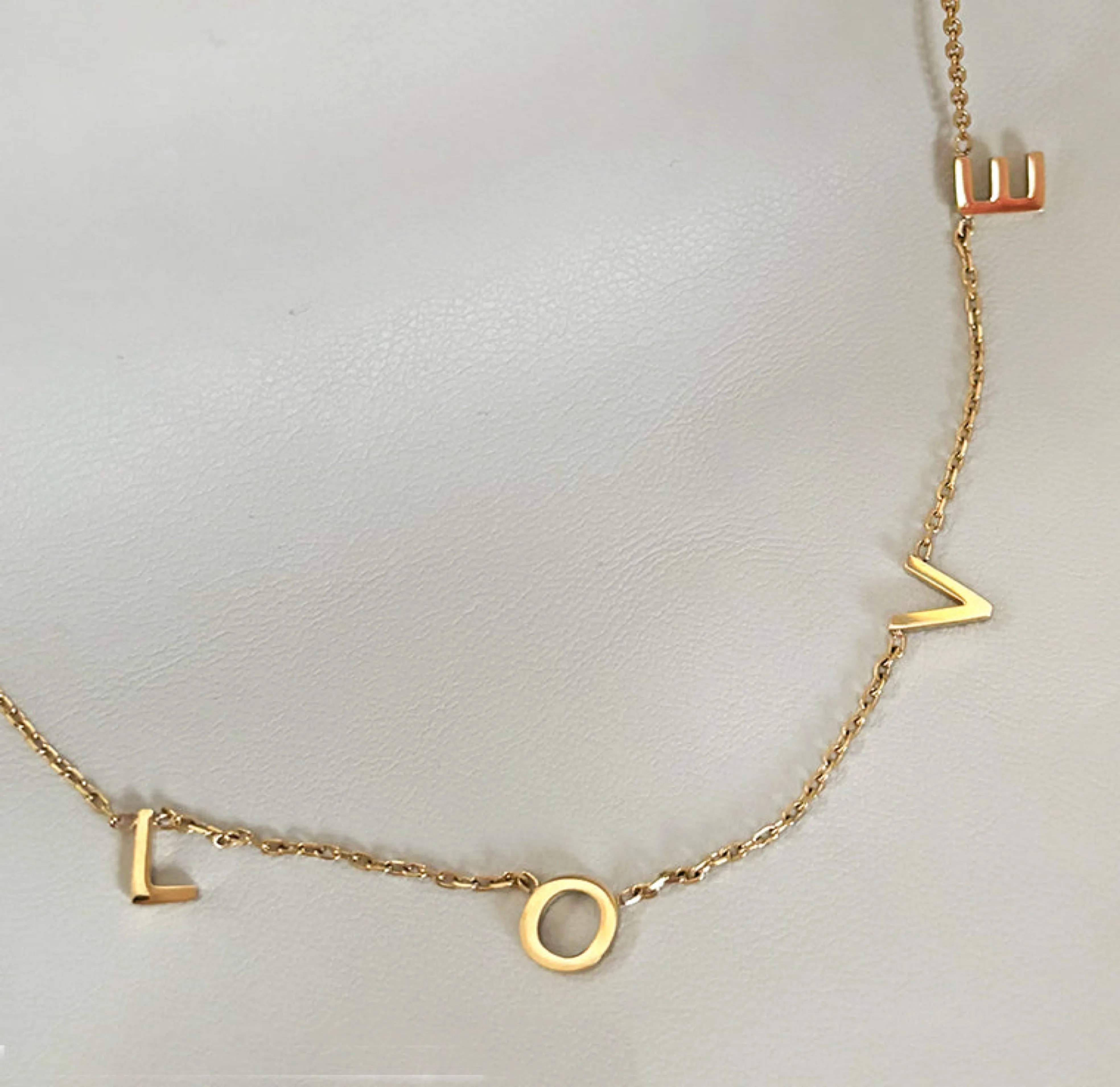 LOVE GOLD DAINTY LETTER NECKLACE