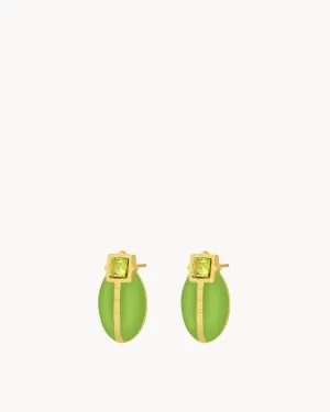 Lucky Green  Lovebug Stud Earrings