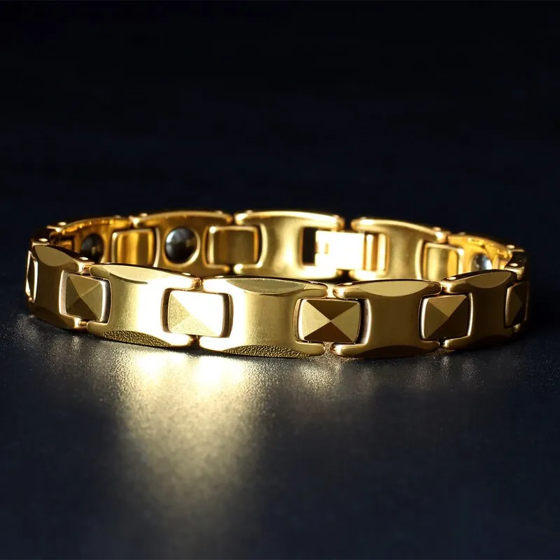 Luxury Man Bracelet Gold Plated Tungsten Steel Jewelry