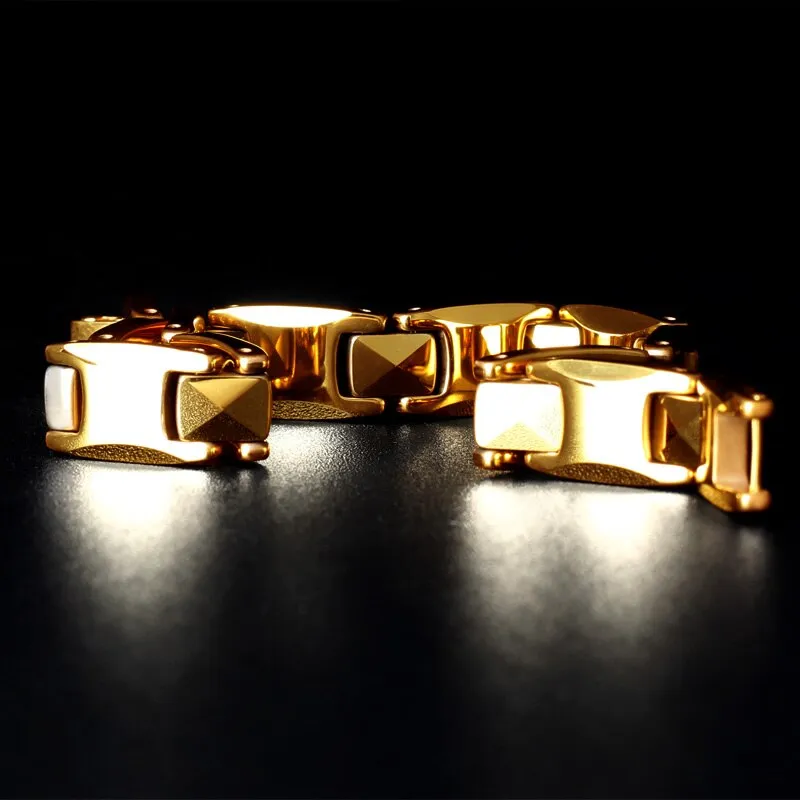Luxury Man Bracelet Gold Plated Tungsten Steel Jewelry