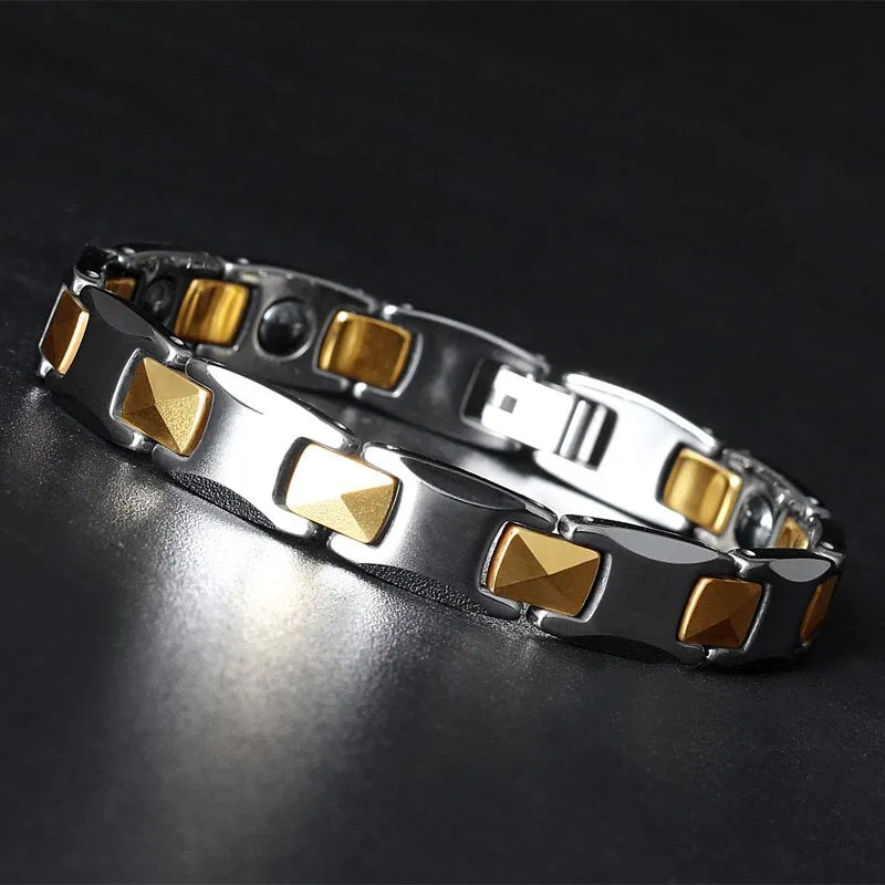 Luxury Man Bracelet Gold Plated Tungsten Steel Jewelry
